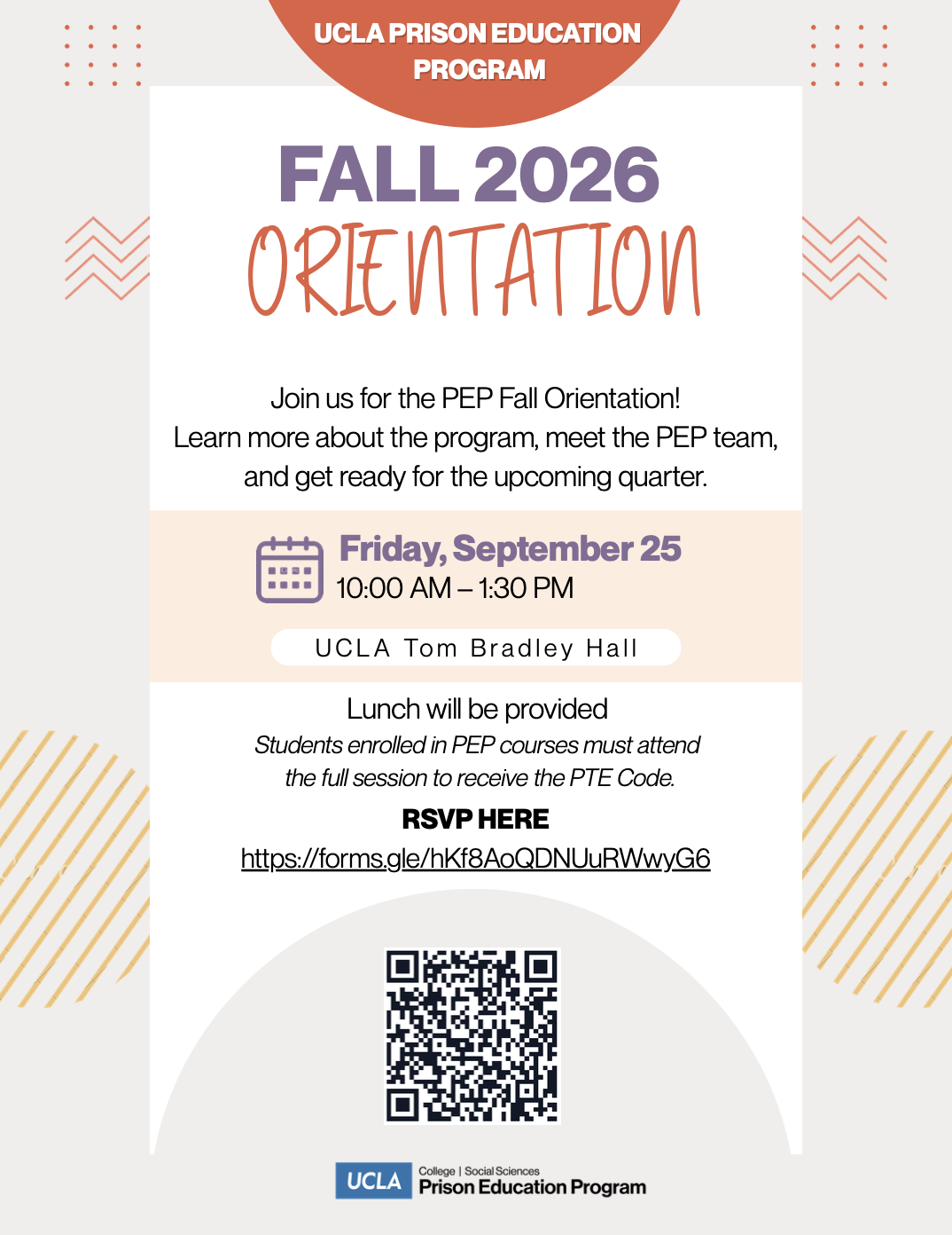 Center for Justice LA Fall 2026 Orientation flyer